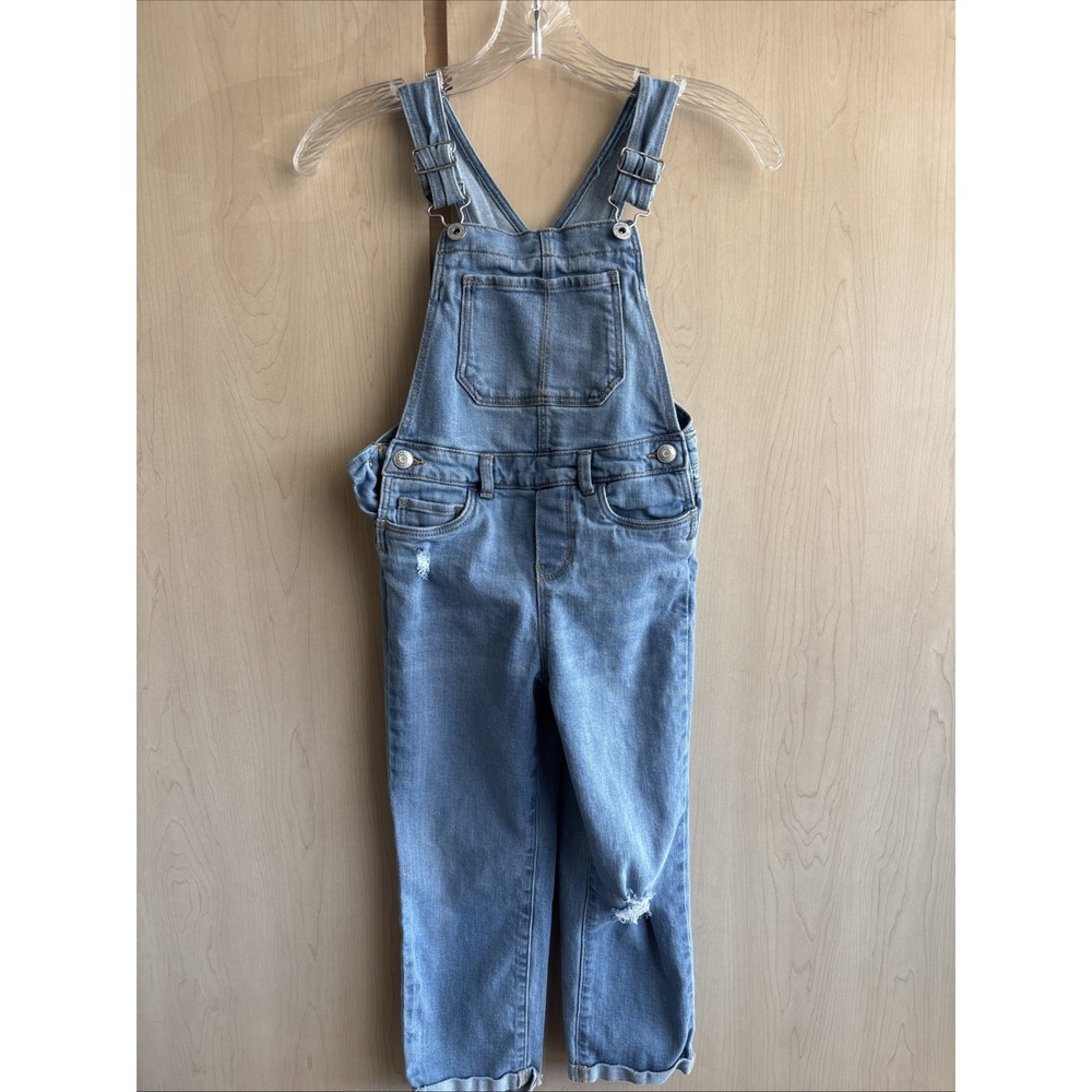 OSH Kosh B'gosh Girl's Size 6/6x Distressed Denim Blue Jean Overalls